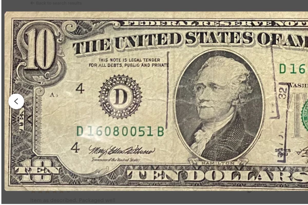 Old 10 USD Note
